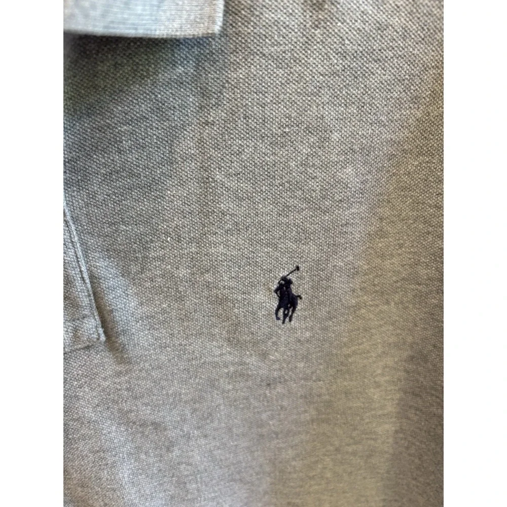 Polo Ralph Lauren Gray Short Sleeve Polo‎ Logo Large 100% Cotton